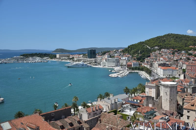 Croatian Coastal Town - A Majestic Harbor View Free Stock Photo