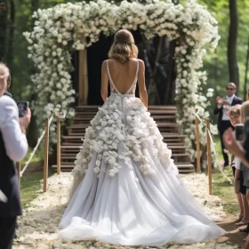 Fairytale Wedding: Floral Accented Bridal Gown in Reportage Style AI Image