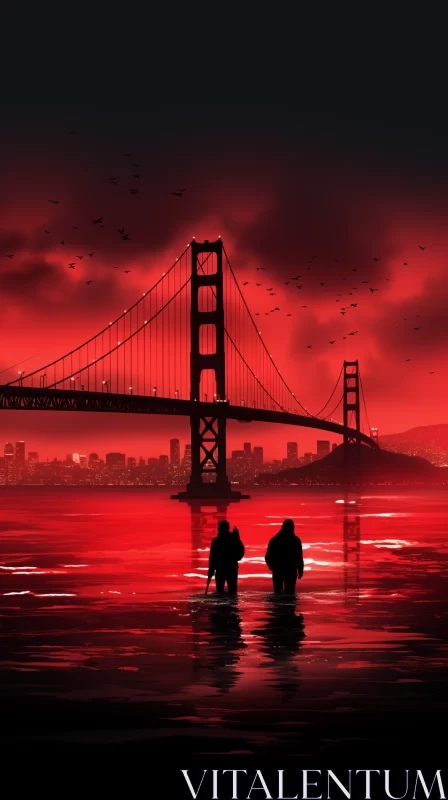 Romantic Chiaroscuro of San Francisco: Digital Illustration AI Image