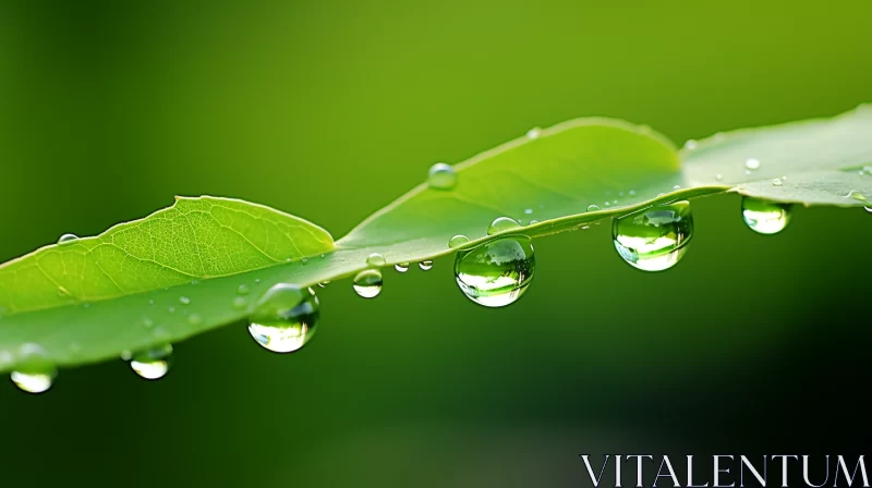 Serenity in Nature: Raindrop on Leaf AI Image