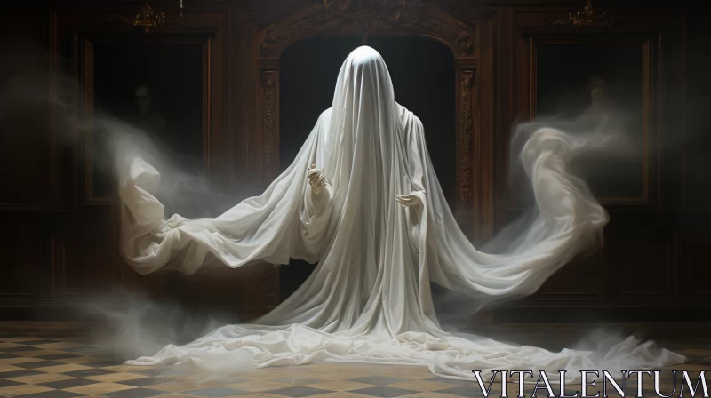 AI ART Ghostly Figure in White - Fantasy Art