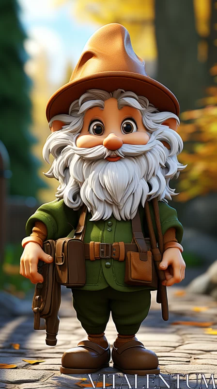 AI ART Charming Cartoon Gnome Characters in Wilderness