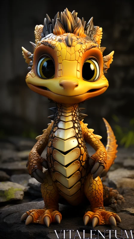 Captivating Cartoon Dragon Rendered in Unreal Engine AI Image