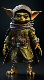 Star Wars Yoda Model - Playful Character Design AI Image