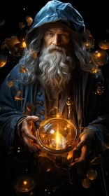 Gnome Wizard with Golden Bowl - A Blend of Fantasy and Realism AI Image