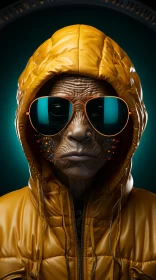 Photorealistic Alien Portrait in Hip-Hop Style AI Image