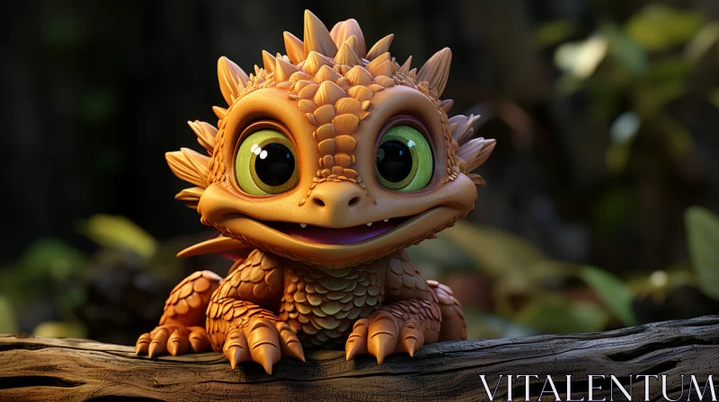 Whimsical Toy Dragon Rendered in Cinema4D with Solapunk Aesthetics AI Image