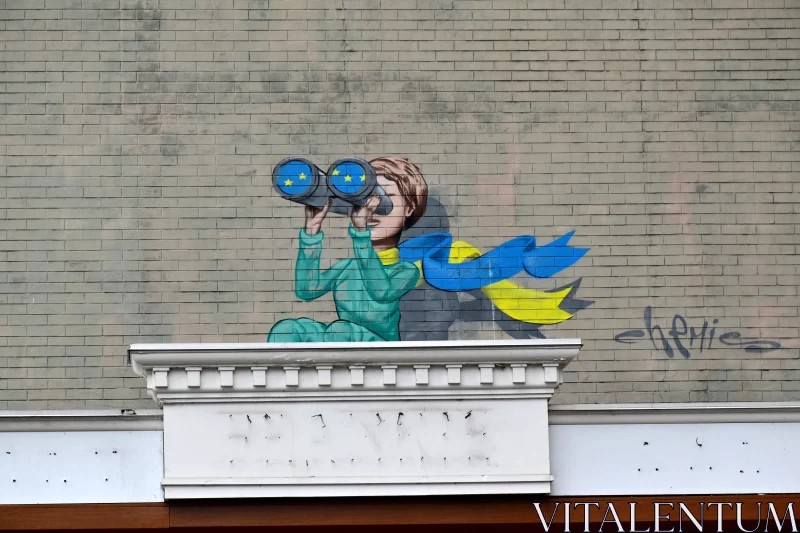 Whimsical Comic Strip-Inspired Mural in Kyiv, Ukraine Free Stock Photo