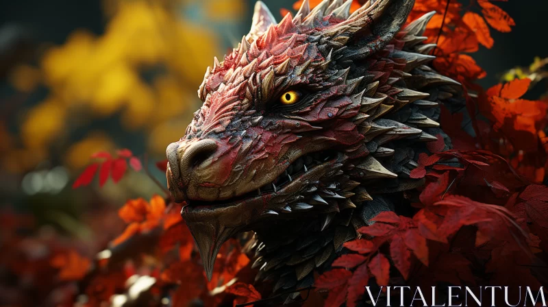 AI ART Dragon's Gaze - A Visual Feast of Autumn and Fantasy