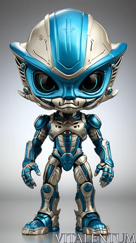 Funko Alien Robot Character in Precisionist Style AI Image