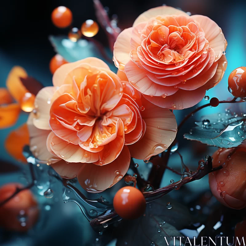 Luminous Orange Flowers: A Celebration of Nature's Beauty AI Image