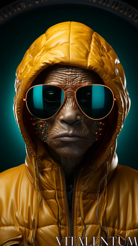 Photorealistic Alien Portrait in Hip-Hop Style AI Image