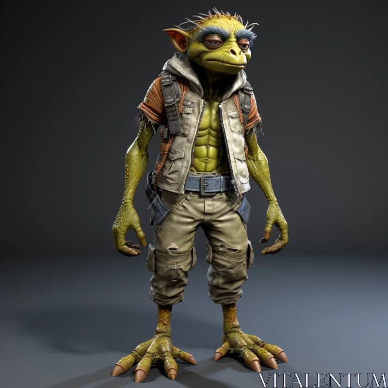3D Alien Character Design with Goblin Academia Influence AI Image