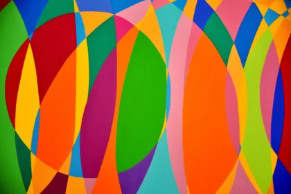 Colorful Abstract Artwork with Precisionism Influence