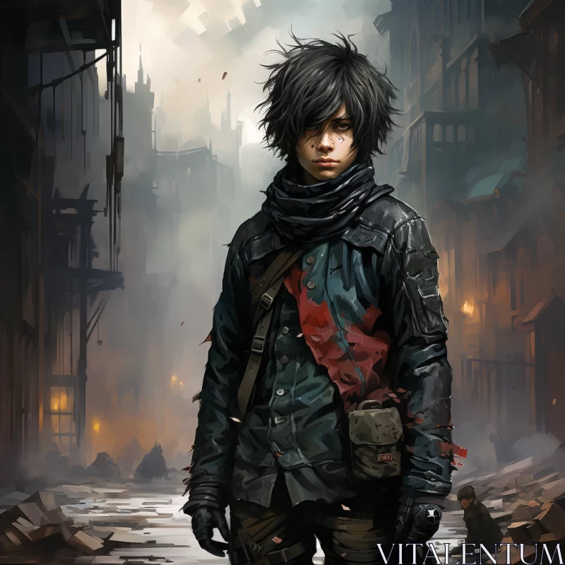 Survivor in a Post-Apocalyptic Cityscape: A Tale of Resilience