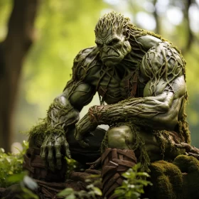 Forest Troll Statue - An Intricate Superhero Concept AI Image