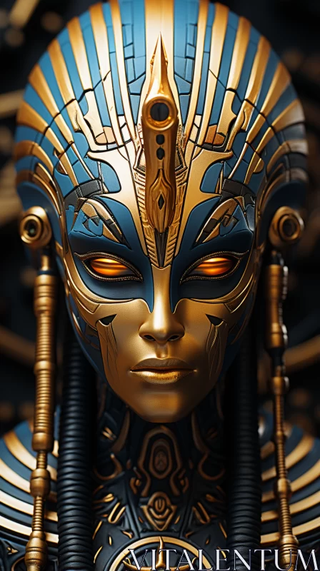 Mythical Egyptian Queen in Futuristic Art Image AI Image