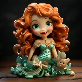 Ariel Figurine - A Playful Tribute to Disney's The Little Mermaid AI Image