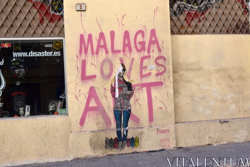 Punk-Inspired Street Art in Malaga: A Confluence of Humor and Awareness Free Stock Photo