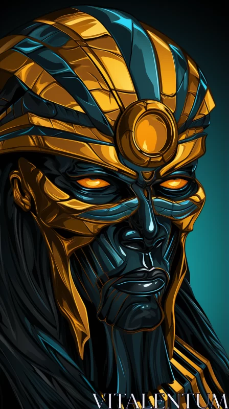 Ancient Egyptian God Illustration - A Blend of Past and Future AI Image