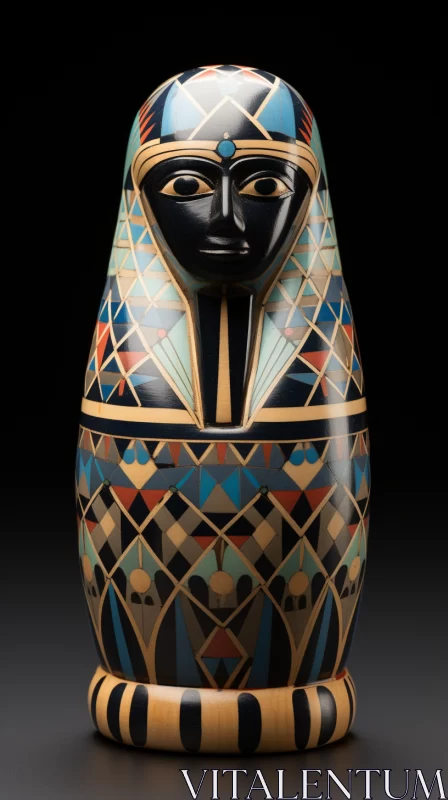 Egyptian Mummy Urn: A Meld of Ancient Tradition and Modern Art AI Image