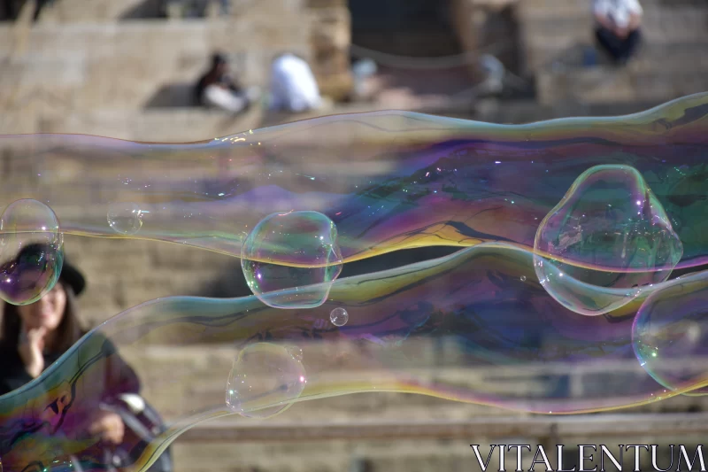 Ethereal Beauty of Floating Soap Bubbles Captured in a Wide-Angle Lens Free Stock Photo