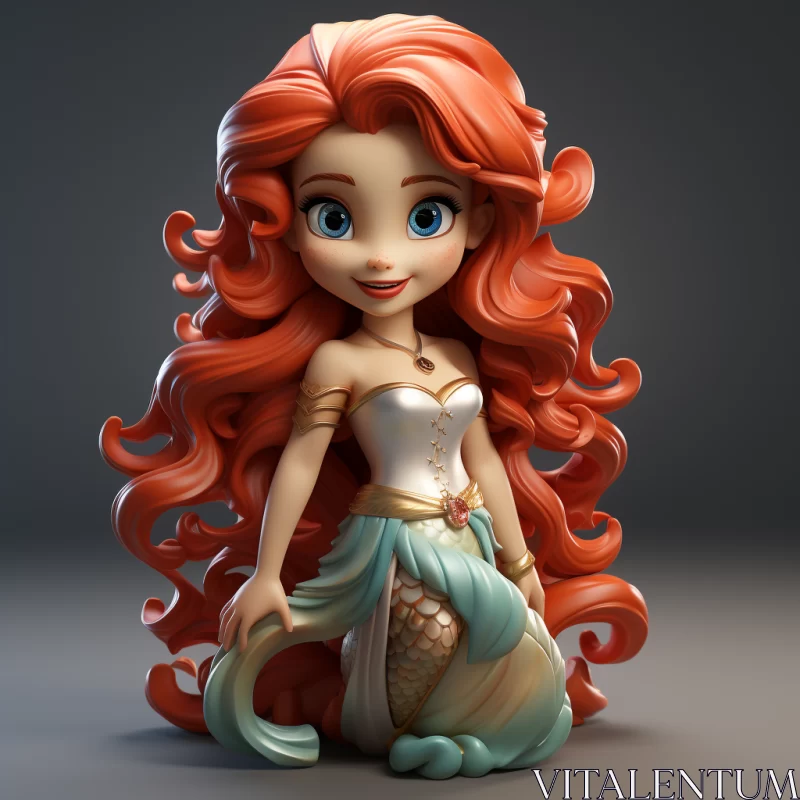 3D Rendered Ariel: Cute Cartoonish Design with Intricate Details AI Image