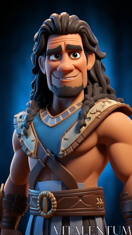 Satirical Clash of Clans Character Rendered in Maya AI Image