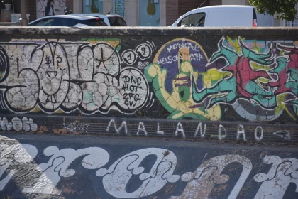 Colorful Graffiti on Skateboard - Urban Street Art Free Stock Photo