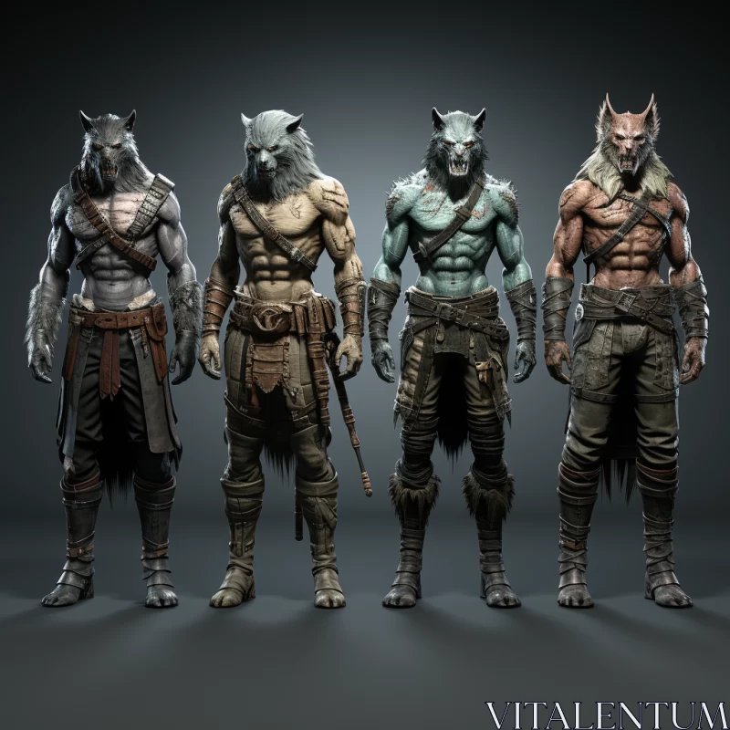 Iconic Wolfman and Bearman Character Designs AI Image