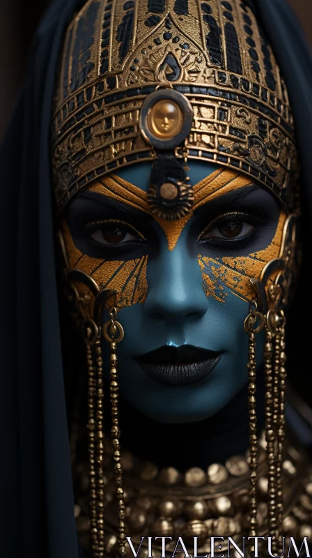 Enigmatic Portrait of Woman in Egyptian Aesthetics