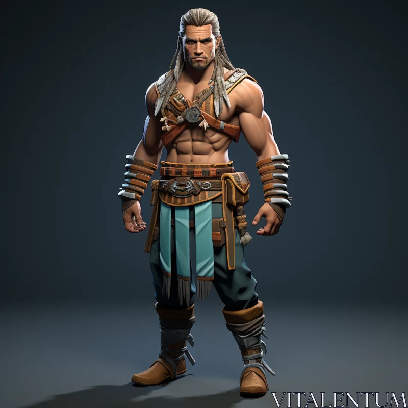 AI ART Stylized Realism: Captivating Ancient Warrior Game Model