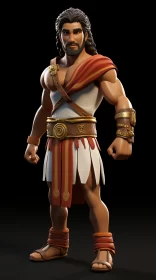 Mesmerizing Ancient Warrior in Cartoon Realism AI Image