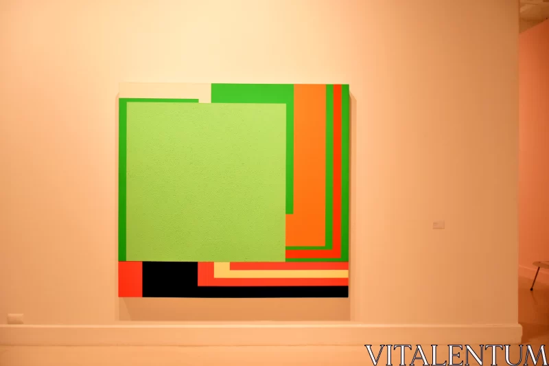 Abstract Geometric Artwork - Green, Orange, and Black Free Stock Photo