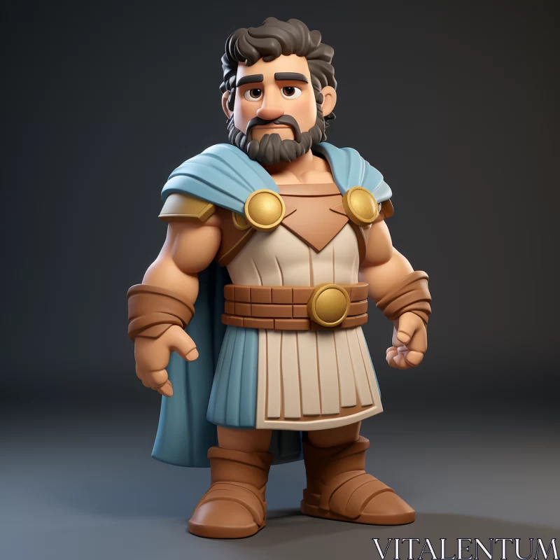 3D Cartoon Model of Ancient Roman Character AI Image