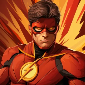 The Flash - Action-Packed Comic Character Illustration AI Image