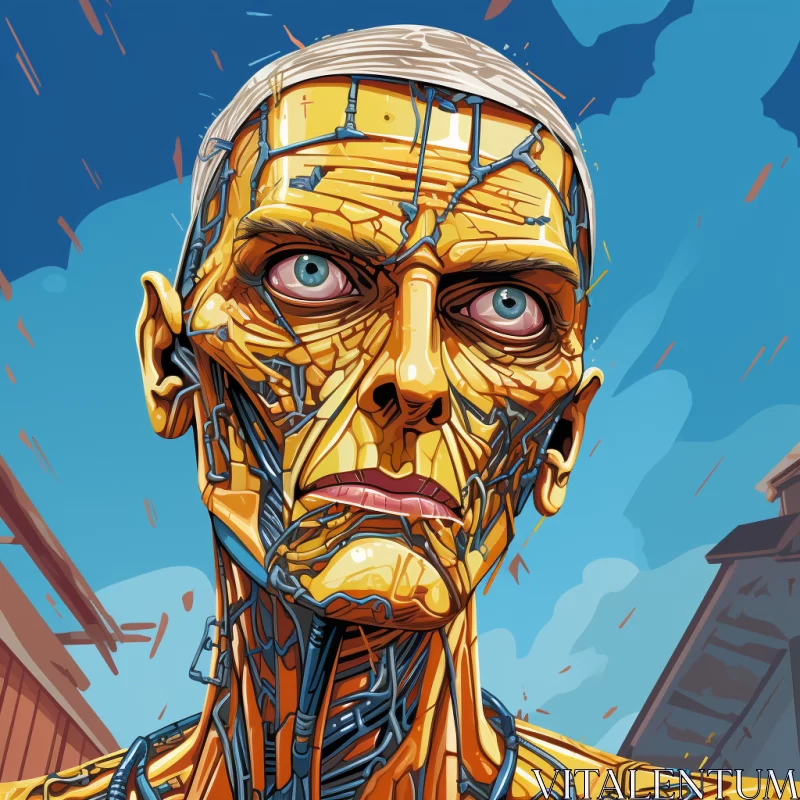 Artificial Man in Comic Book Style: Suburban Ennui meets Zombiecore AI Image