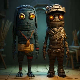 Folklore-Inspired Mummy Game Characters AI Image