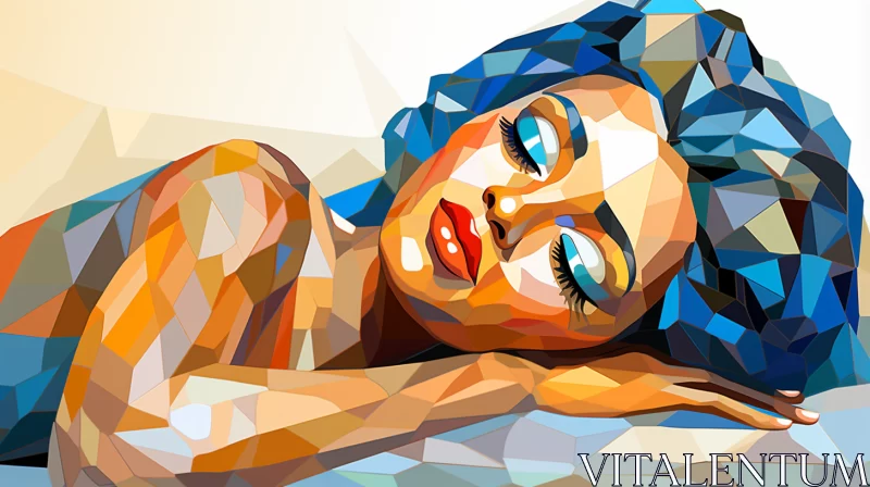 Abstract Digital Illustration of Glamorous Woman AI Image