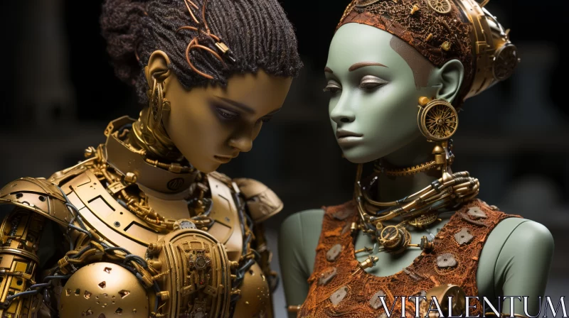 AI ART Mechanical Dolls in Futuristic Fashion Display