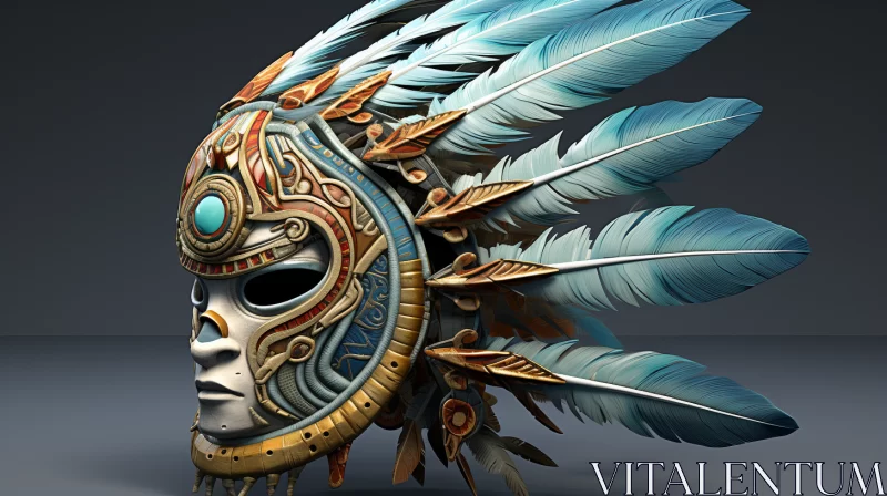 3D Fantasy Illustration of Native Indian Mask AI Image