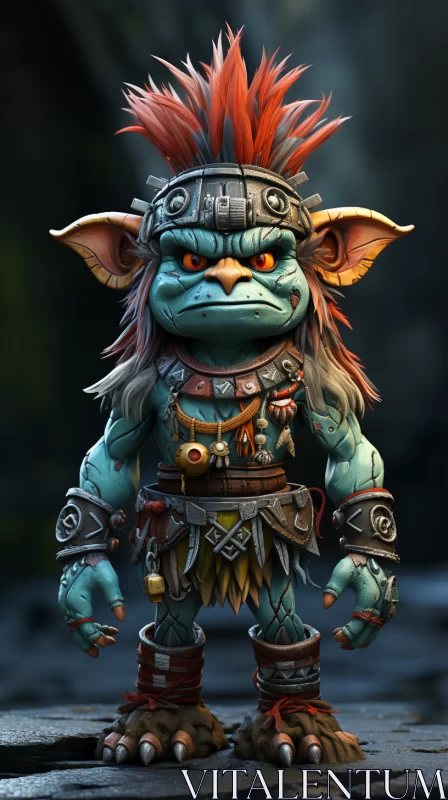 Captivating Troll Character in Intricate Color Palette AI Image
