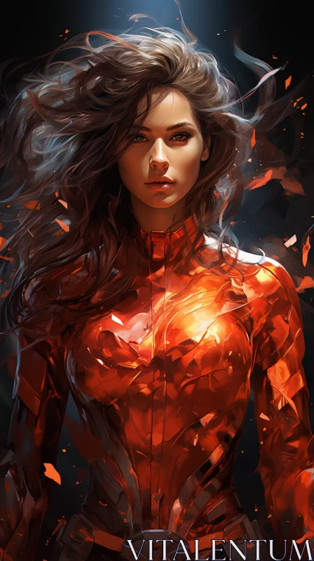 Explosive and Charming Female Superhero AI Image