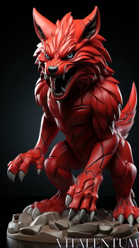 Red Wolf Monster Model - Manticore Inspired Artwork AI Image