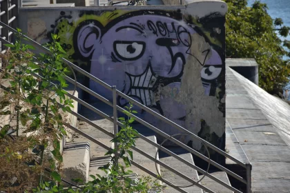 Graffiti Art on Staircase - An Expression of Urban Life Free Stock Photo