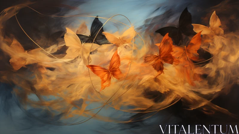 Butterflies Around Fire: An Artistic Exploration in Moody Tonalism AI Image