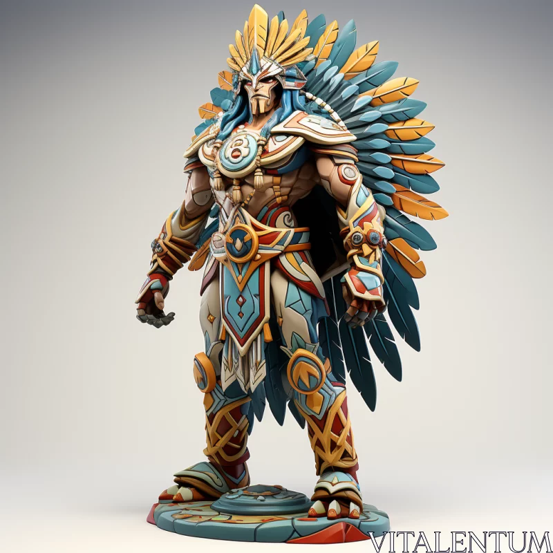 Mesmerizing 3D Indian Warrior Fantasy Design Model AI Image