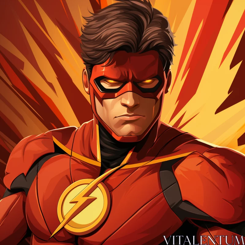 The Flash - Action-Packed Comic Character Illustration AI Image