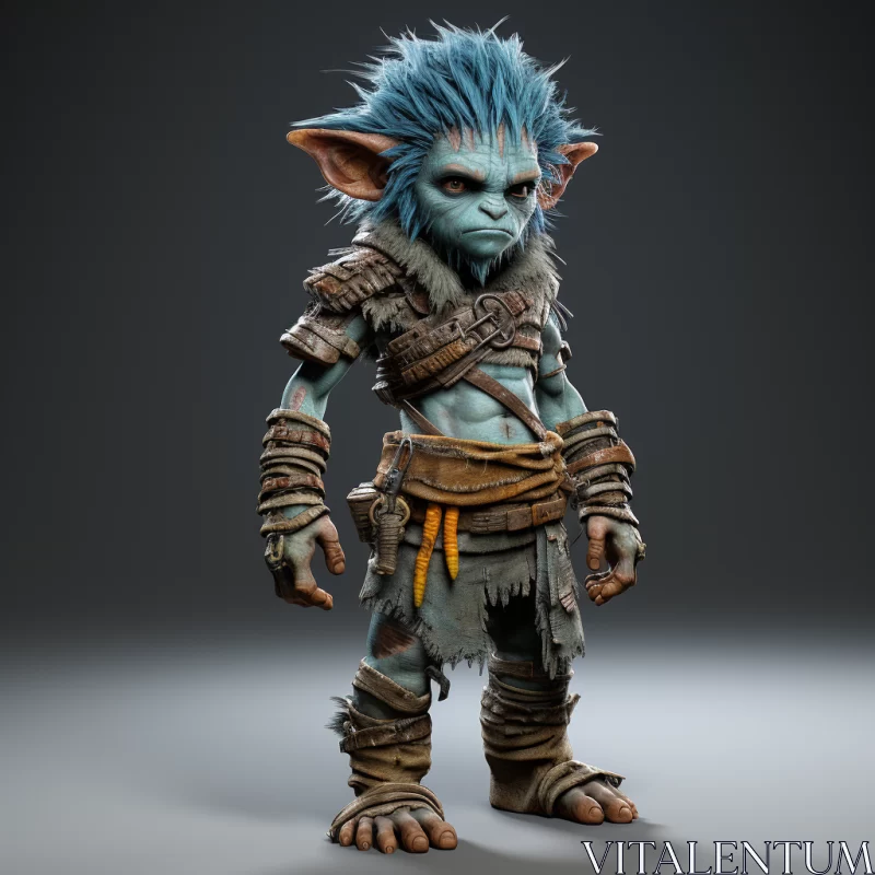 Blue Dwarven Character: A Photorealistic Fantasy Masterpiece AI Image