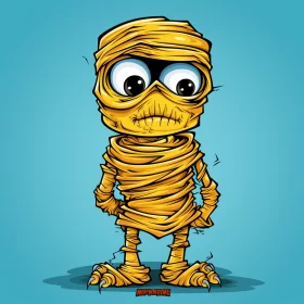 Macabre Cartoon Mummy: A Playful yet Morose Masterpiece AI Image